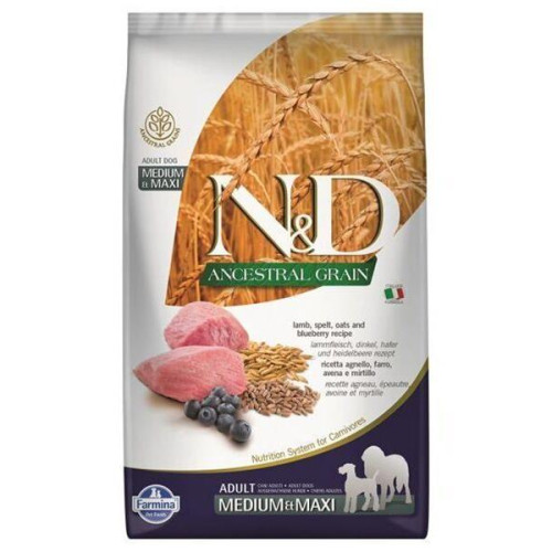 Farmina N&D dog AG adult medium & maxi, lamb, spelt, oats & blueberry 12 kg Farmina N&D dog AG adult medium & maxi, lamb, spelt, oats & blueberry 12 kg