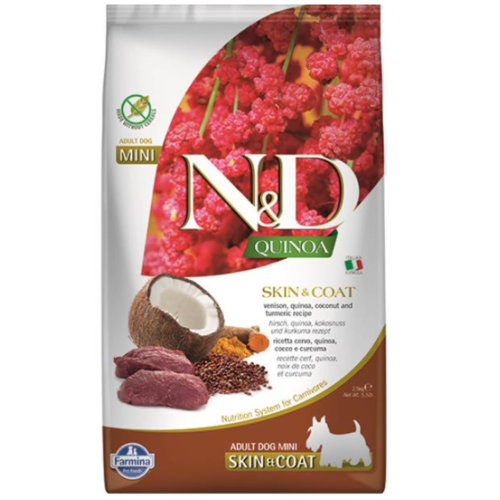 Farmina N&D Dog QUINOA (GF) Adult Mini, skin & coat, Venison & coconut 2,5kg Farmina N&D Dog QUINOA (GF) Adult Mini, skin & coat, Venison & coconut 2,5kg