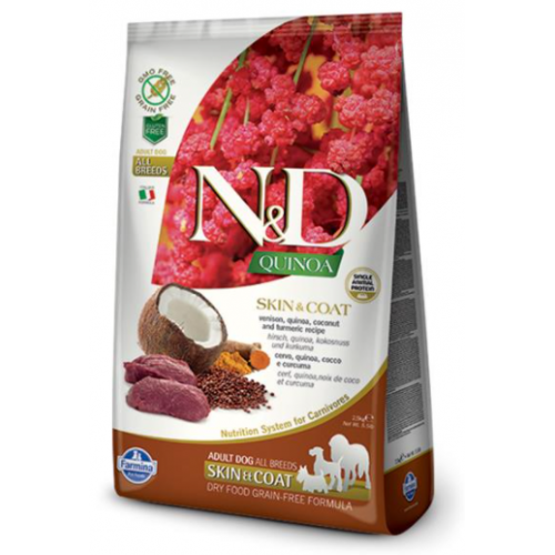 Farmina N&D Dog QUINOA (GF) Adult all Breed, skin & coat, Venison 2,5kg Farmina N&D Dog QUINOA (GF) Adult all Breed, skin & coat, Venison 2,5kg
