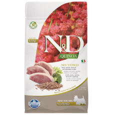 Farmina N&D Dog QUINOA (GF) Adult Mini, neutered, Duck, broccoli & asparagus 0,8kg