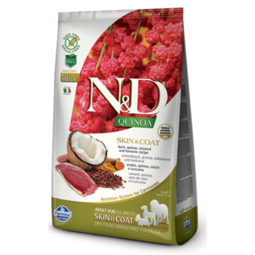 Farmina N&D Dog QUINOA (GF) Adult all Breed, skin & coat, Duck 2,5kg Farmina N&D Dog QUINOA (GF) Adult all Breed, skin & coat, Duck 2,5kg