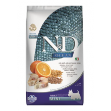 Farmina N&D Dog OCEAN (AG) Adult Mini, Codfish, spelt, oats & orange 2,5kg