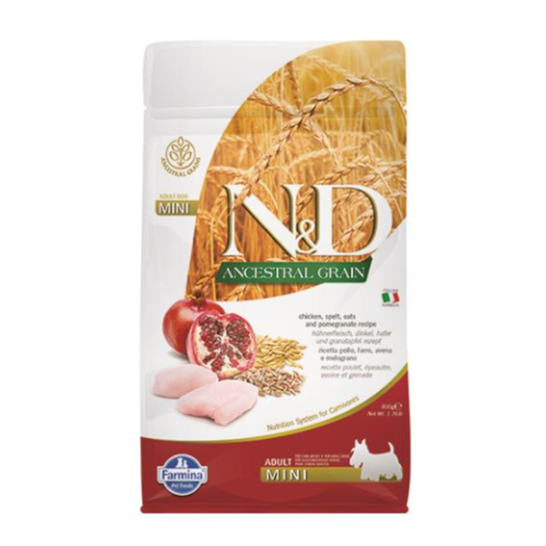 Farmina N&D Dog AG Adult Mini, Chicken, spelt, oats & pomegranate 0,8kg Farmina N&D Dog AG Adult Mini, Chicken, spelt, oats & pomegranate 0,8kg