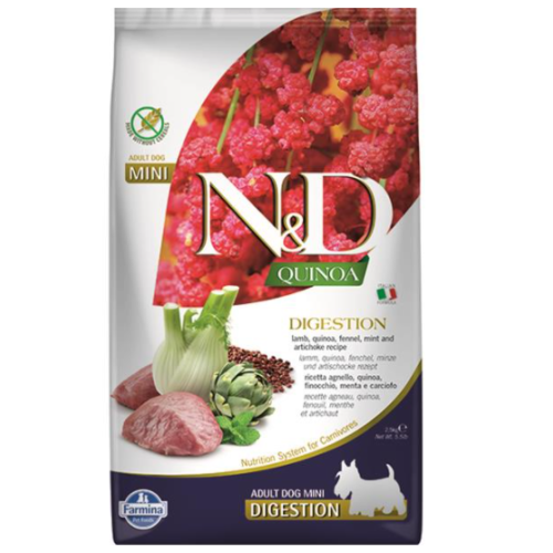 Farmina N&D Dog QUINOA (GF) Adult Mini, digestion, Lamb 2,5kg Farmina N&D Dog QUINOA (GF) Adult Mini, digestion, Lamb 2,5kg