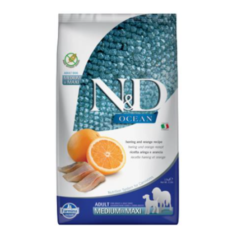 Farmina N&D Dog OCEAN (GF) Adult Medium & Maxi, Herring & orange 12kg Farmina N&D Dog OCEAN (GF) Adult Medium & Maxi, Herring & orange 12kg
