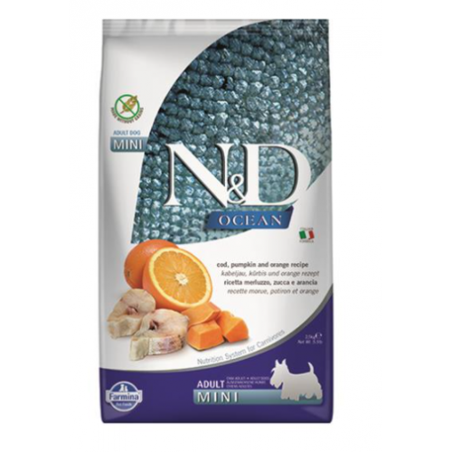Farmina N&D Dog OCEAN PUMPKIN (GF) Adult Mini, Codfish & orange 2,5kg Farmina N&D Dog OCEAN PUMPKIN (GF) Adult Mini, Codfish & orange 2,5kg