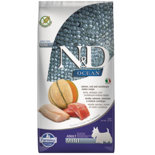 Farmina N&D Dog OCEAN (GF) Adult Mini, Salmon, Cod & cantaloupe melon 7kg Farmina N&D Dog OCEAN (GF) Adult Mini, Salmon, Cod & cantaloupe melon 7kg