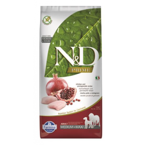 Farmina N&D Dog PRIME (GF) Adult Medium & Maxi, Chicken & pomegranate 12kg Farmina N&D Dog PRIME (GF) Adult Medium & Maxi, Chicken & pomegranate 12kg