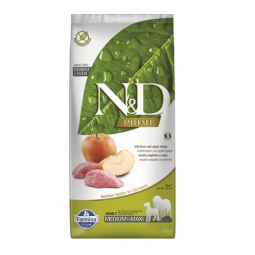 Farmina N&D Dog PRIME (GF) Adult Medium & Maxi, Boar & apple 12kg Farmina N&D Dog PRIME (GF) Adult Medium & Maxi, Boar & apple 12kg