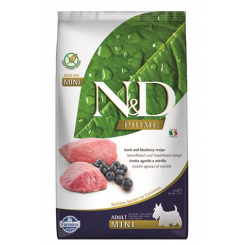 Farmina N&D Dog PRIME (GF) Adult Mini, Lamb & blueberry 2,5kg Farmina N&D Dog PRIME (GF) Adult Mini, Lamb & blueberry 2,5kg