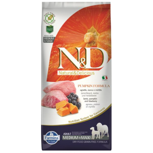 Farmina N&D Dog PUMPKIN (GF) Adult Medium & Maxi, Lamb & blueberry 12kg Farmina N&D Dog PUMPKIN (GF) Adult Medium & Maxi, Lamb & blueberry 12kg