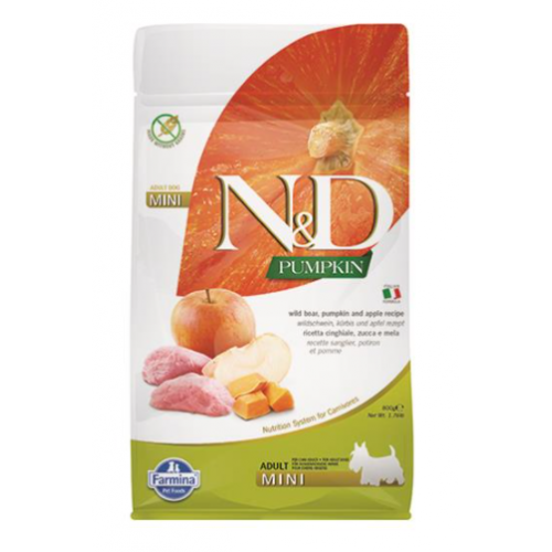 Farmina N&D Dog PUMPKIN (GF) Adult Mini, Boar & apple 0,8kg Farmina N&D Dog PUMPKIN (GF) Adult Mini, Boar & apple 0,8kg