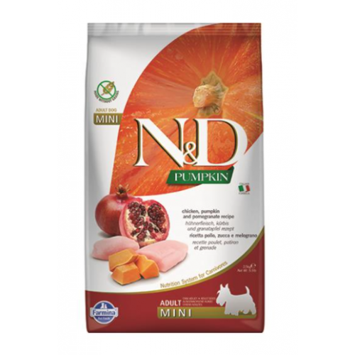 Farmina N&D Dog PUMPKIN (GF) Adult Mini, Chicken & pomegranate 2,5kg Farmina N&D Dog PUMPKIN (GF) Adult Mini, Chicken & pomegranate 2,5kg
