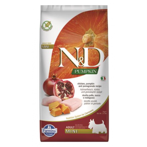 Farmina N&D Dog PUMPKIN (GF) Adult Mini, Chicken & pomegranate 7kg