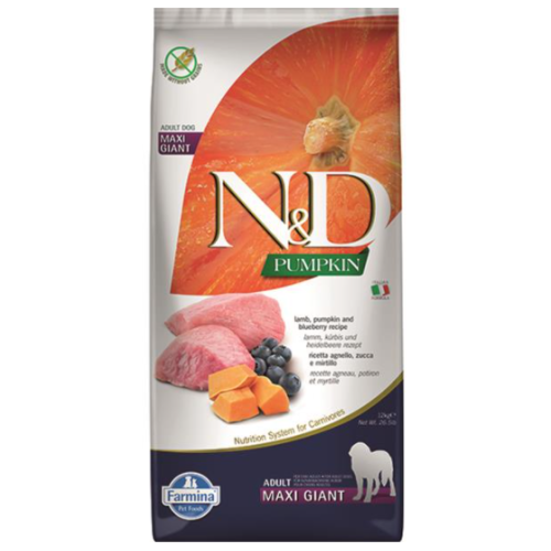 Farmina N&D Dog PUMPKIN (GF) Adult Giant Maxi, Lamb & blueberry 12kg Farmina N&D Dog PUMPKIN (GF) Adult Giant Maxi, Lamb & blueberry 12kg