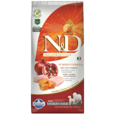 Farmina N&D Dog PUMPKIN (GF) Adult Medium & Maxi, Chicken & pomegranate 12kg