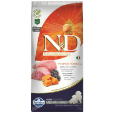 Farmina N&D Dog PUMPKIN (GF) Puppy Medium & Maxi, Lamb & blueberry 12kg