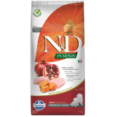Farmina N&D Dog PUMPKIN (GF) Puppy Medium & Maxi, Chicken & pomegranate 12kg