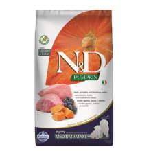 Farmina N&D Dog PUMPKIN (GF) Puppy Medium & Maxi, Lamb & blueberry 2,5kg