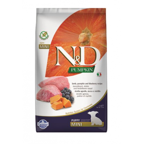 Farmina N&D Dog PUMPKIN (GF) Puppy Mini, Lamb & blueberry 7kg Farmina N&D Dog PUMPKIN (GF) Puppy Mini, Lamb & blueberry 7kg