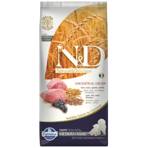 Farmina N&D Dog AG Puppy Medium & Maxi, Lamb, spelt, oats & blueberry 12kg Farmina N&D Dog AG Puppy Medium & Maxi, Lamb, spelt, oats & blueberry 12kg