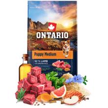 Ontario Puppy Medium Lamb & Brown Rice 6,5kg