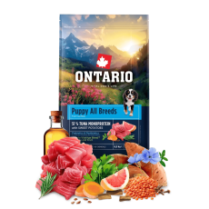 Ontario Puppy & Junior All Breeds Monoprotein Tuna & Sweet Potatoes 6,5kg