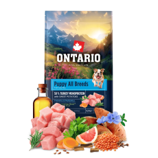Ontario Puppy & Junior All Breeds Monoprotein Turkey & Sweet Potatoes 6,5kg