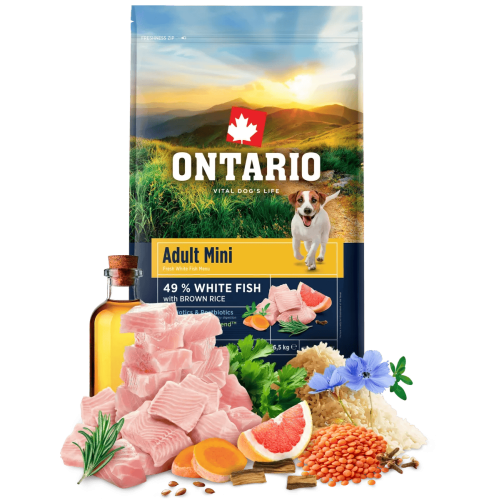 Ontario granuly Adult Mini ryba a ryža 6,5 kg Ontario granuly Adult Mini ryba a ryža 6,5 kg