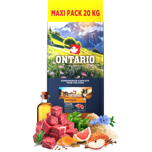 Ontario Adult Medium Lamb & Brown Rice 20 kg Ontario Adult Medium Lamb & Brown Rice 20 kg