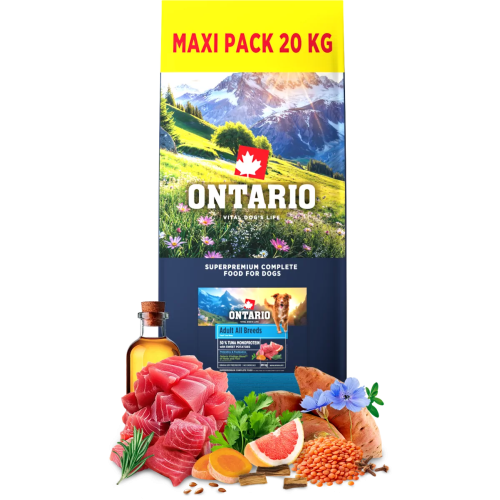 Ontario Adult All Breeds Monoprotein Tuna & Sweet Potatoes 20kg Ontario Adult All Breeds Monoprotein Tuna & Sweet Potatoes 20kg