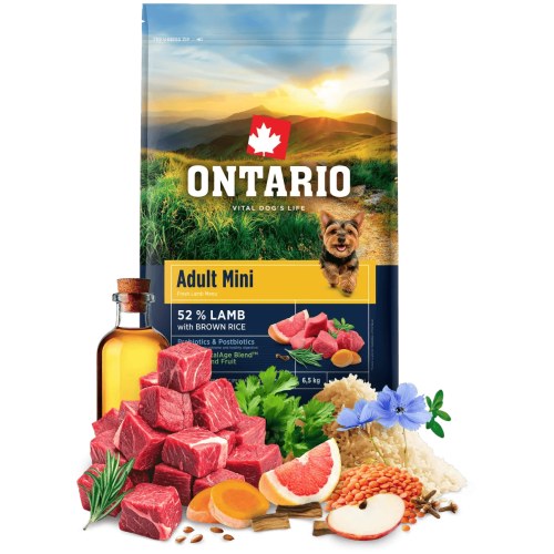 Ontario granuly Adult Mini jahňa a hnedá ryža 6,5 kg Ontario granuly Adult Mini jahňa a hnedá ryža 6,5 kg