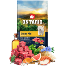 Ontario granuly Senior Mini jahňa a hnedá ryža 6,5 kg