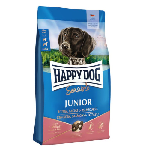 Happy Dog Supreme Sensible Junior kura, losos a zemiaky 10kg