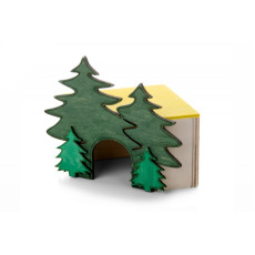 Domček pre škrečky - Les rohový 10 x 10 x 11 cm