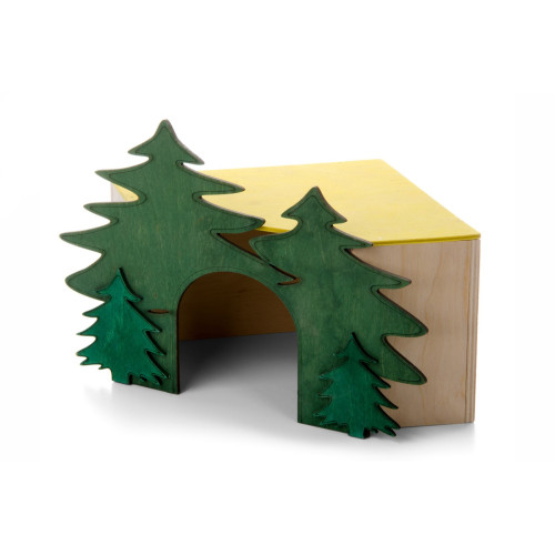 Domček pre morčatá - Les rohový 15 x 15 x 16 cm
