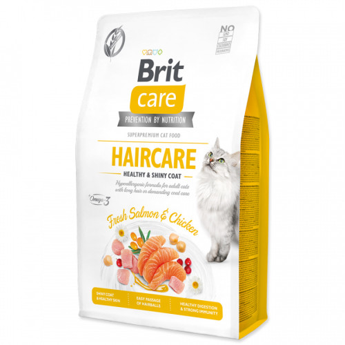 Brit Care granuly Cat Grain-Free Haircare losos a kura 2 kg