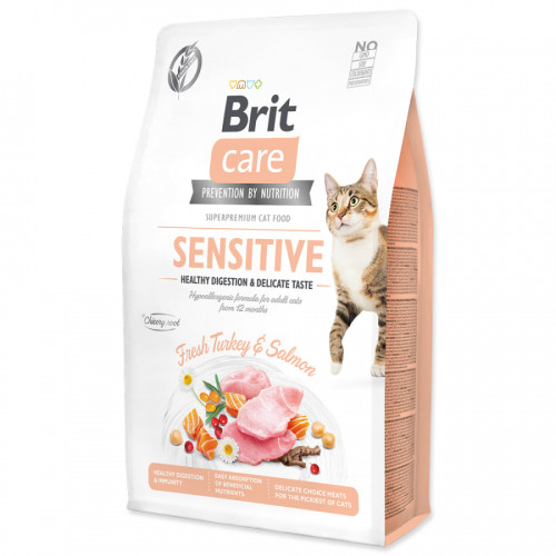 Brit Care granuly Cat Grain-Free Sensitive morka a losos 2 kg
