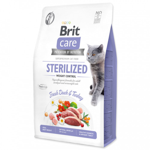 Brit Care granuly Cat Grain-Free Sterilized kačka a morka 2 kg Brit Care granuly Cat Grain-Free Sterilized kačka a morka 2 kg
