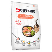 ONTARIO Cat Sterilised Salmon granule pre mačky 2 kg