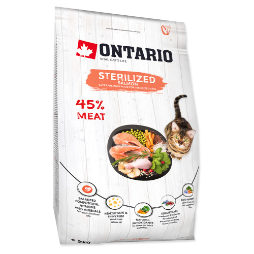 ONTARIO Cat Sterilised Salmon granule pre mačky 2 kg ONTARIO Cat Sterilised Salmon granule pre mačky 2 kg