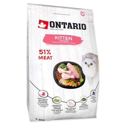 ONTARIO Kitten Chicken granule pre mačiatka 2 kg ONTARIO Kitten Chicken granule pre mačiatka 2 kg