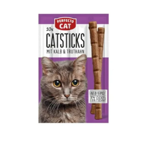 Perfecto Cat Tyčinky Teľa a Moriak 10ks Perfecto Cat Tyčinky Teľa a Moriak 10ks