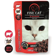 FINE CAT Hovädzia kapsička v omáčke 100 g