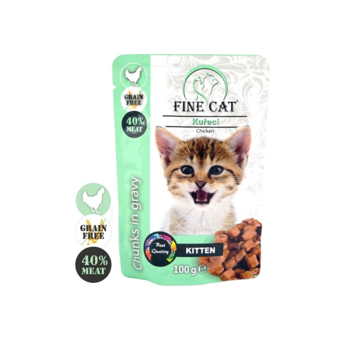 FINE CAT kapsička v omáčke pre mačiatka 100 g FINE CAT kapsička v omáčke pre mačiatka 100 g