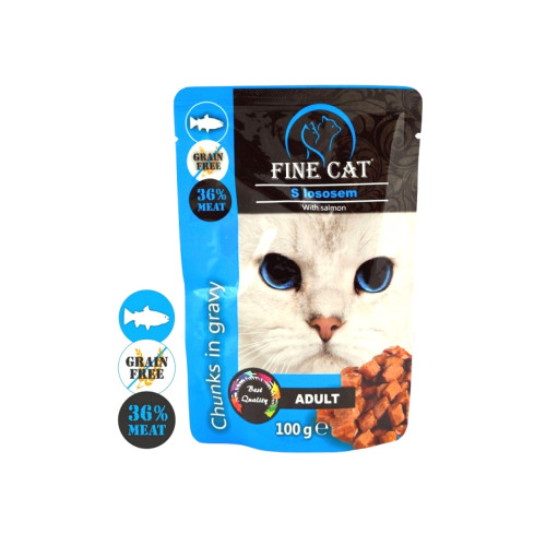 FINE CAT Lososová kapsička v omáčke 100 g