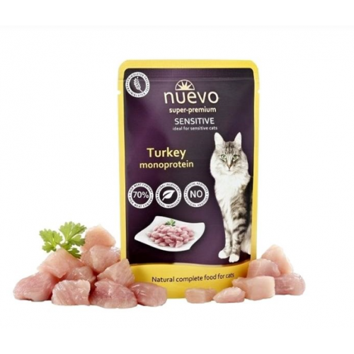 Nuevo SENSITIVE kapsička pre mačku morčacia 85g Nuevo SENSITIVE kapsička pre mačku morčacia 85g