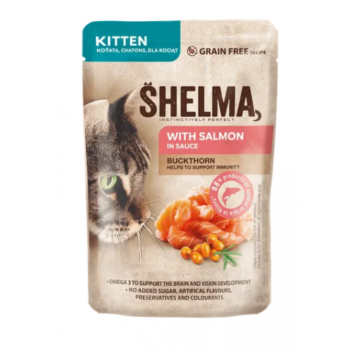 Shelma kapsička pre mačiatka losos 85 g Shelma kapsička pre mačiatka losos 85 g