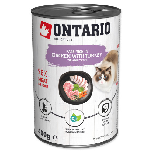 Ontario konzerva Chicken with Turkey 400g Ontario konzerva Chicken with Turkey 400g