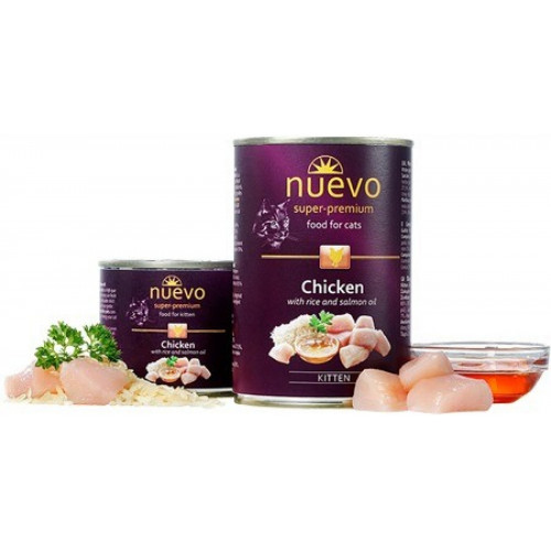 Nuevo konzerva pre mačiatka kuracia 400g